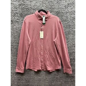 NWT Nice Stuff Clothing Long Sleeve Knit Button Down Shirt Red Mens Size L